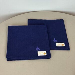 Fiesta Cloth Napkins Set of 2 Blue NWOT Solid with Logo Fiestaware
